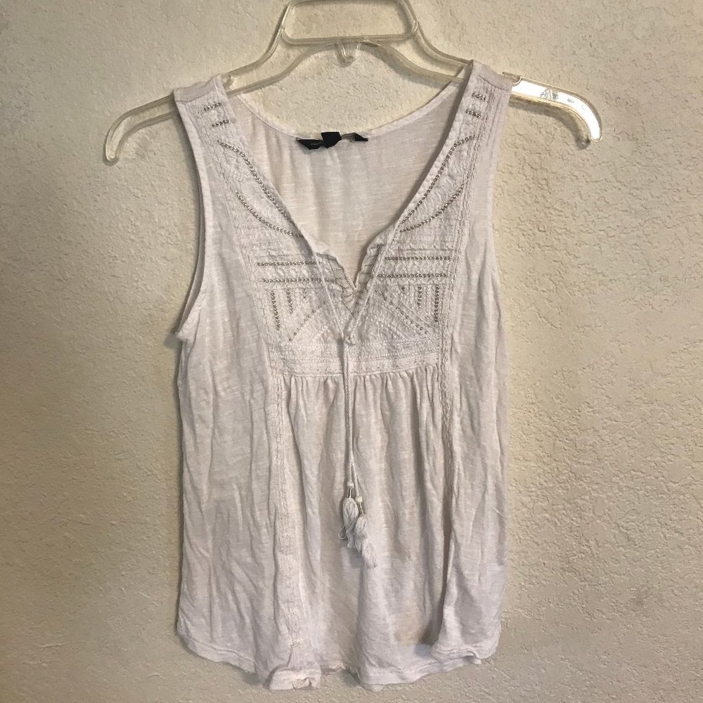 American Eagle Outfitters Silky White Tank